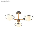 Nordic Style White Sphere Ceiling Light With Frosted Glass Shade - Elegant Dining Room Mount Ring