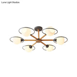 Nordic Style White Sphere Ceiling Light With Frosted Glass Shade - Elegant Dining Room Mount Ring