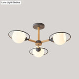Nordic Style White Sphere Ceiling Light With Frosted Glass Shade - Elegant Dining Room Mount Ring