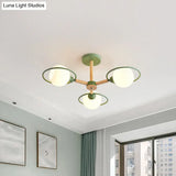 Nordic Style White Sphere Ceiling Light With Frosted Glass Shade - Elegant Dining Room Mount Ring