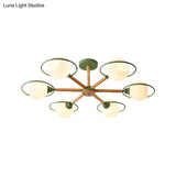 Nordic Style White Sphere Ceiling Light With Frosted Glass Shade - Elegant Dining Room Mount Ring