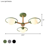 Nordic Style White Sphere Ceiling Light With Frosted Glass Shade - Elegant Dining Room Mount Ring