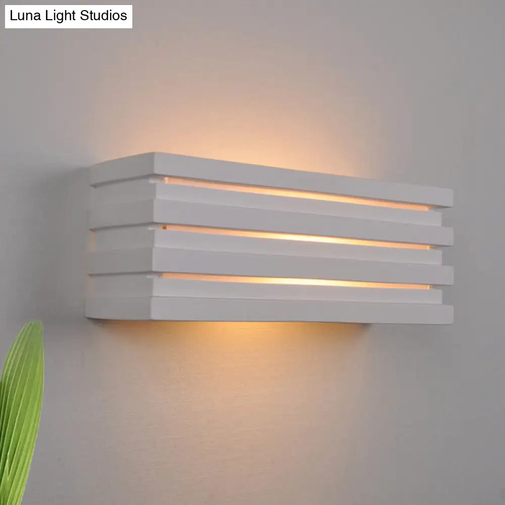 Nordic Style White Wall Lamp With Louvered Design