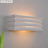 Nordic Style White Wall Lamp With Louvered Design
