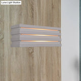 Nordic Style White Wall Lamp With Louvered Design