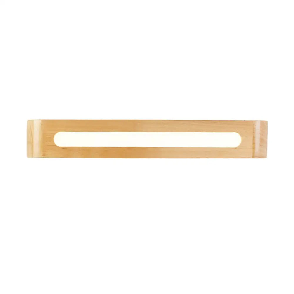 Nordic-Style Wood Wall Sconce With Led Bedside Lighting