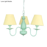 Nordic Stylish Metal Hanging Chandelier With Three Tapered Heads - Ideal For Cafes
