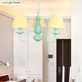 Nordic Stylish Metal Hanging Chandelier With Three Tapered Heads - Ideal For Cafes