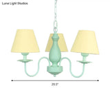 Nordic Stylish Metal Hanging Chandelier With Three Tapered Heads - Ideal For Cafes