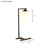 Nordic Stylish Milk Glass Table Light - Modern Study Room Lighting In Black Finish