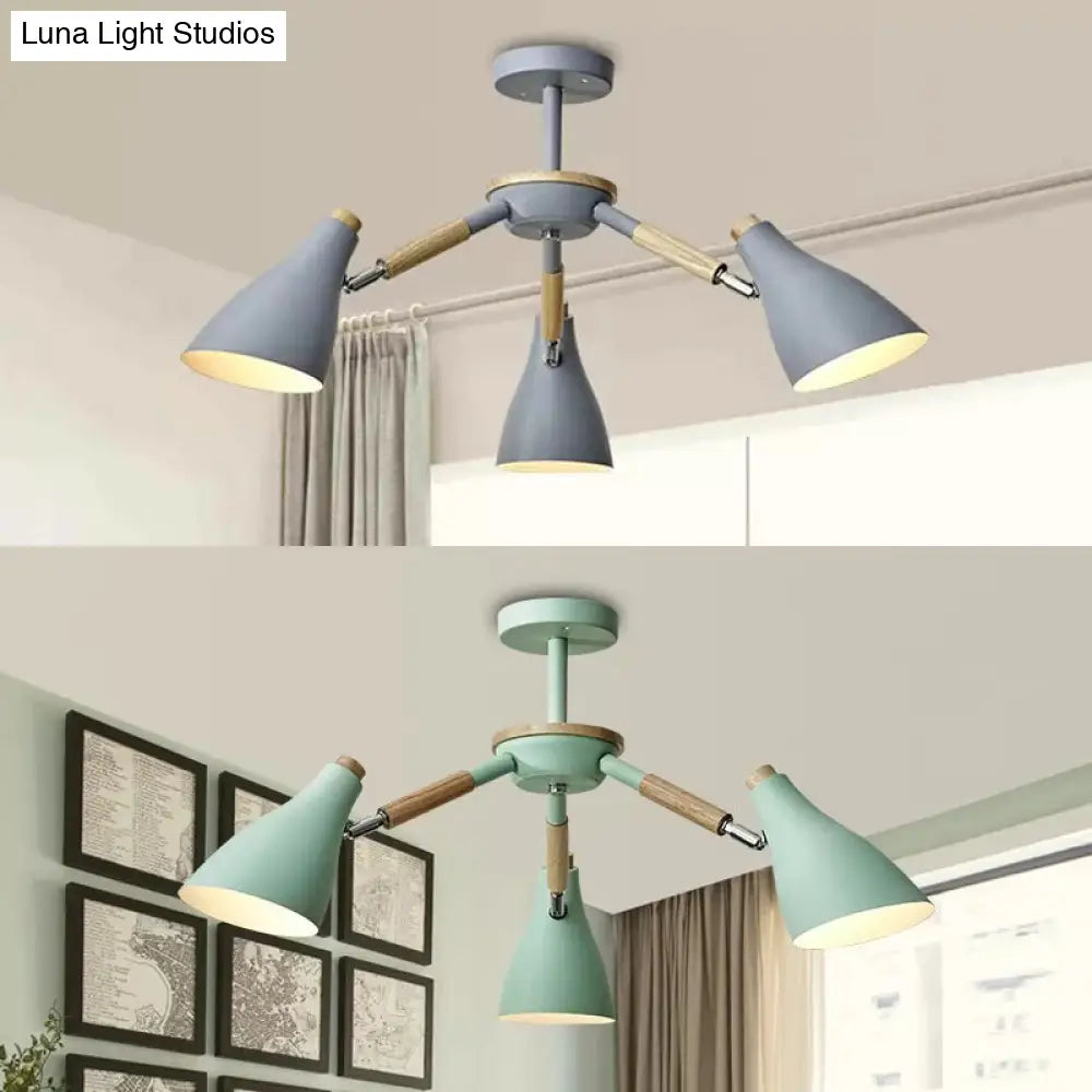Nordic Stylish Rotatable Metal Chandelier With 3 Lights - Perfect For Dining Table