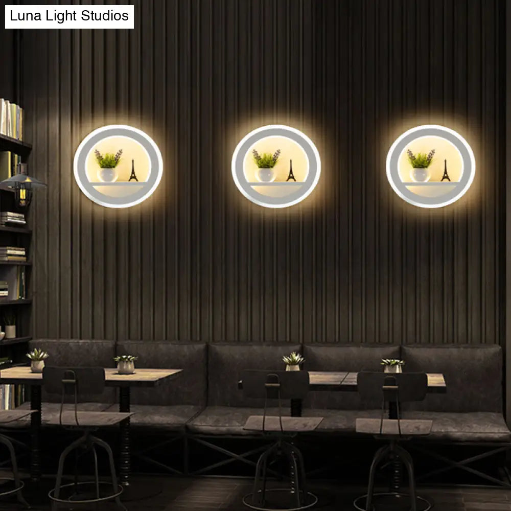 Nordic Stylish White Acrylic Wall Sconce For Living Room Restaurants