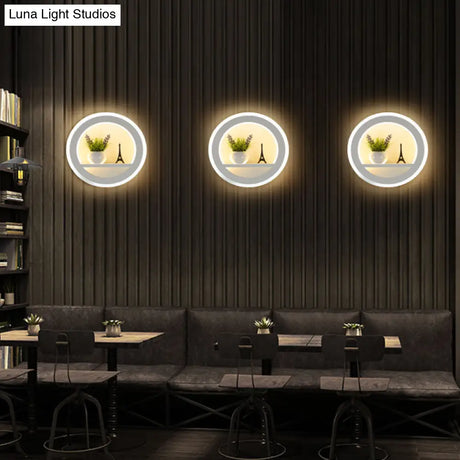 Nordic Stylish White Acrylic Wall Sconce For Living Room Restaurants
