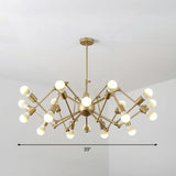 Nordic Swing Arm Pendant Chandelier With Open Bulb Design 20 / Gold