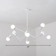 Nordic Swing Arm Pendant Chandelier With Open Bulb Design 8 / White