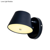 Nordic Tapered Shade Metal Wall Lamp In Black/White - Perfect For Bedroom And Study Room