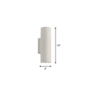 Nordic Terrazzo Shade Up/Down Wall Sconce With 2-Bulb Cylindrical Lamp For Stairs White