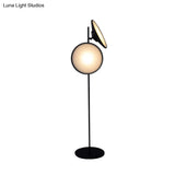 Nordic Trumpet Metal Led Floor Reading Lamp In Black - Study Room Lighting (Warm/White Light)