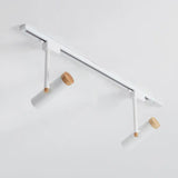 Nordic Tubular Spotlight With Wood Cap - Semi Flush Mount For Living Room Track Lighting 2 / White
