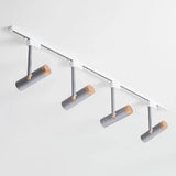 Nordic Tubular Spotlight With Wood Cap - Semi Flush Mount For Living Room Track Lighting 4 / Grey