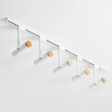 Nordic Tubular Spotlight With Wood Cap - Semi Flush Mount For Living Room Track Lighting 5 / White