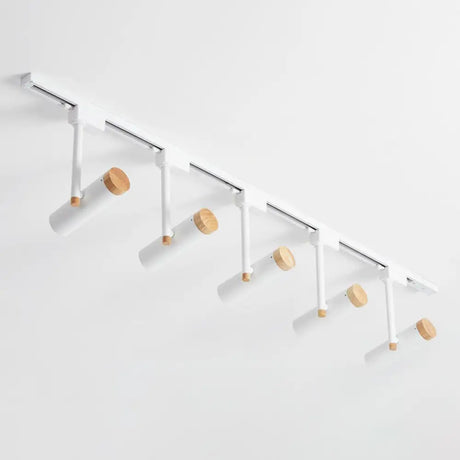 Nordic Tubular Spotlight With Wood Cap - Semi Flush Mount For Living Room Track Lighting 5 / White