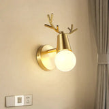 Nordic Wall Lamp Copper Antler Living Room Tv Background Creative Decoration Deer Children’s