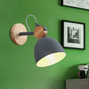 Nordic Wall Lamp With Angle-Adjustable Domed Shade And One Light For Bedroom Grey