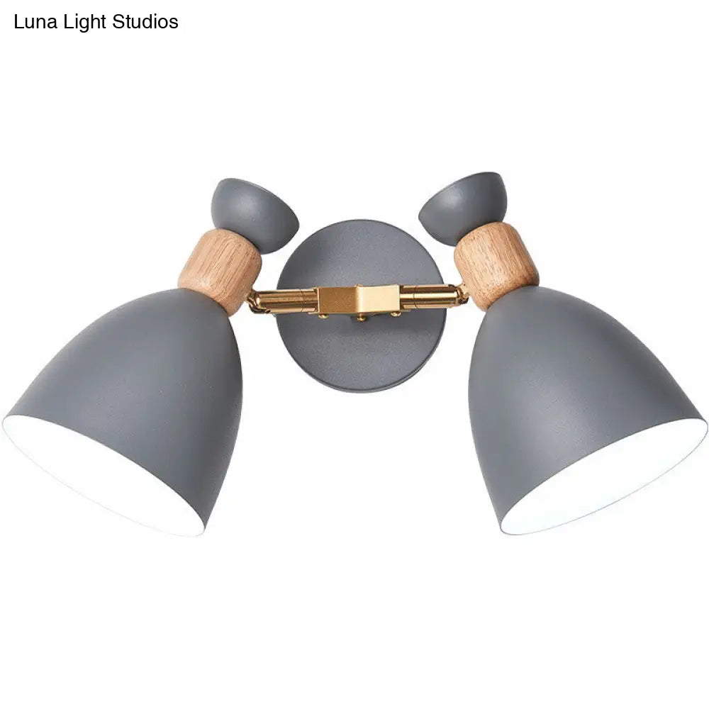 Nordic Wall Mounted 2-Head Reading Light With Metal Shade - Perfect For Bedroom