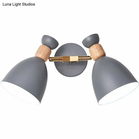 Nordic Wall Mounted 2-Head Reading Light With Metal Shade - Perfect For Bedroom