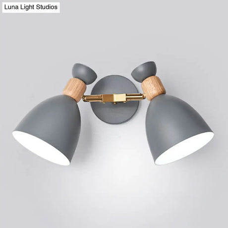 Nordic Wall Mounted 2-Head Reading Light With Metal Shade - Perfect For Bedroom