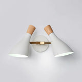 Nordic Wall Mounted 2-Head Reading Light With Metal Shade - Perfect For Bedroom White / Long Cone