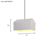 Nordic White House Pendant Light - 1-Light Hanging Lamp Kit With Metal Shade