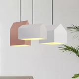 Nordic White House Pendant Light - 1-Light Hanging Lamp Kit With Metal Shade / C