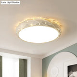 Nordic White Led Acrylic Ceiling Flush Mount Light Fixture - Laser Cut Rounded 18’/21.5’ Wide