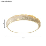 Nordic White Led Acrylic Ceiling Flush Mount Light Fixture - Laser Cut Rounded 18’/21.5’ Wide