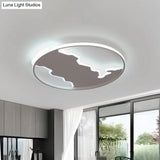 Nordic White Thin Loop Led Ceiling Light With Zigzag Panel Warm/White - 16.5’/20.5’ W