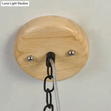 Nordic Wood Globe Chandelier Pendant Light - Led Black/White Ideal For Bedroom