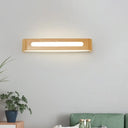 Nordic Wood Led Bathroom Vanity Wall Light - Rectangular Flush Mount Sconce (12/19.5/23.5 Wide) / 16