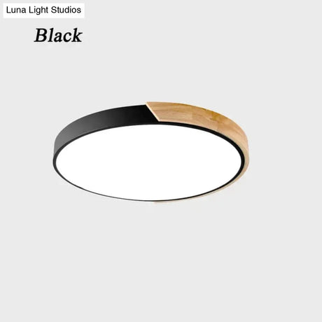 Nordic Wooden Ceiling Lamp Dimmable Led Lights Round 30-60 Size Diameter Ultra-Thin 5 Cm High 7