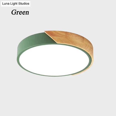 Nordic Wooden Ceiling Lamp Dimmable Led Lights Round 30-60 Size Diameter Ultra-Thin 5 Cm High 7