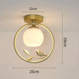 Northern Europe Led Corridor Bird Ceiling Lamp B Gold