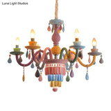 Nursing Room Chandelier: Multi-Color Pendant Light With Teardrop Glass For A Welcoming Foyer
