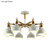 Nursing Room Chandelier: Torch Shaped Metal Pendant Light With 8-Bulb Macaron Style