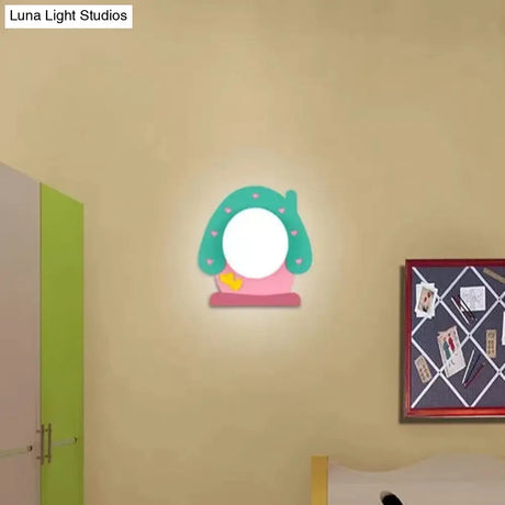 Nursing Room Cottage Led Wall Sconce Cartoon Wood & Candy Colors