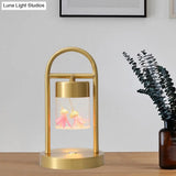 Nusakan - Simplicity Clear Glass Led Desk Light With U-Shaped Metal Frame Gold