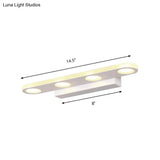 Oblong Bathroom Led Vanity Light Acrylic 4/6 Lights Simplicity Wall Mounted Mirror Lighting In