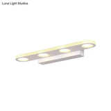 Oblong Bathroom Led Vanity Light Acrylic 4/6 Lights Simplicity Wall Mounted Mirror Lighting In