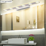 Oblong Bathroom Led Vanity Light Acrylic 4/6 Lights Simplicity Wall Mounted Mirror Lighting In