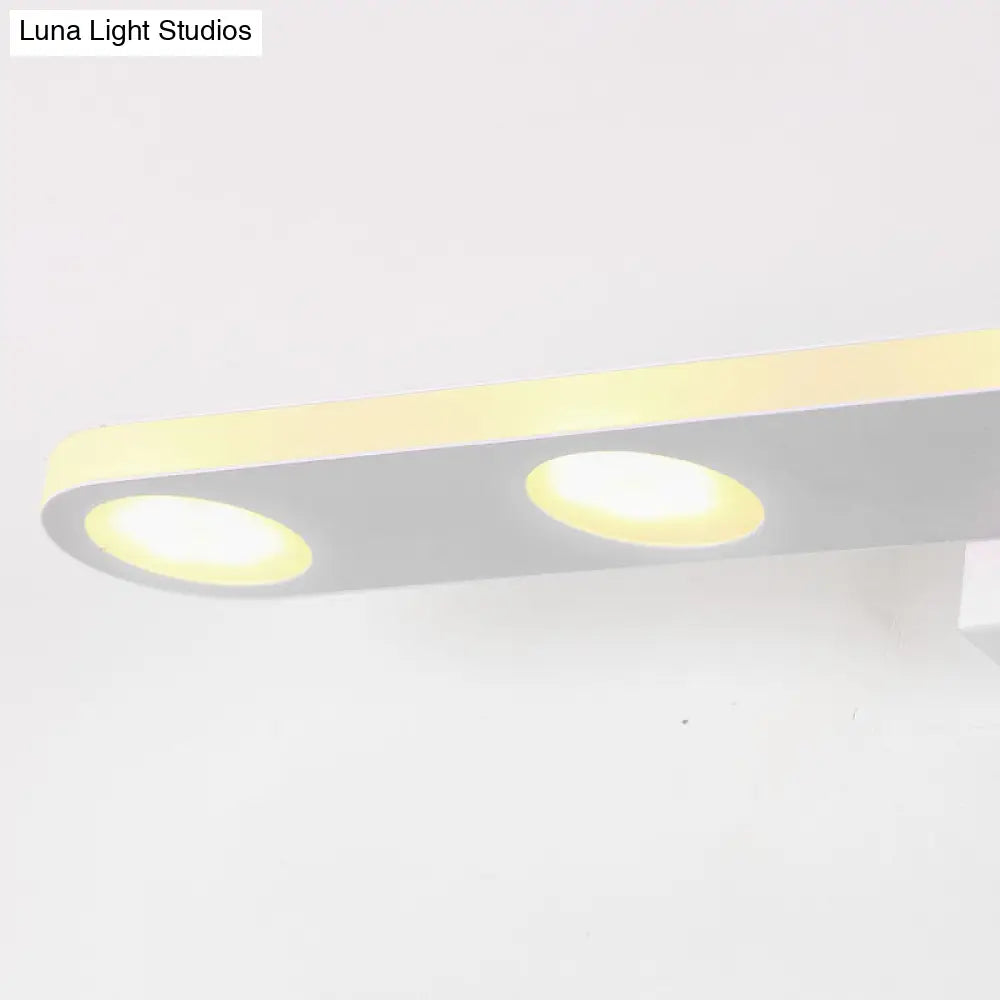 Oblong Bathroom Led Vanity Light Acrylic 4/6 Lights Simplicity Wall Mounted Mirror Lighting In